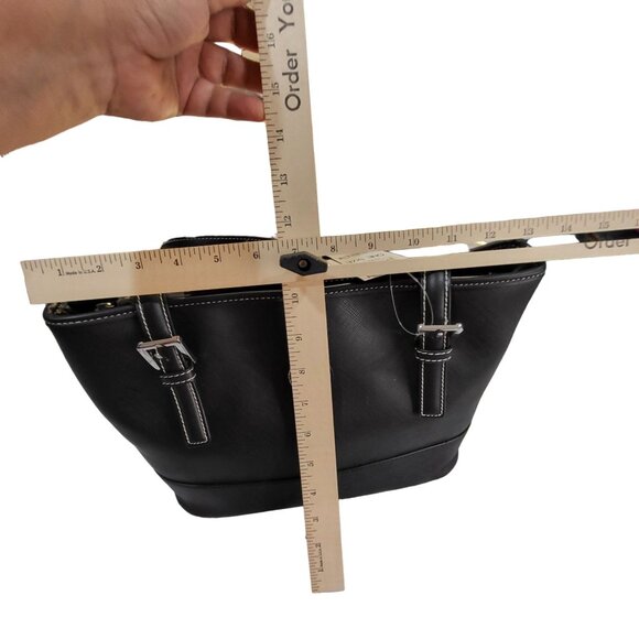 Giani Bernini Black Leather Tote Bag - Organizer Pockets & Smartphone Pocket MSR - Picture 7 of 8